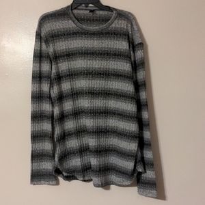 Fitshop black & gray knit longsleeve crew neck